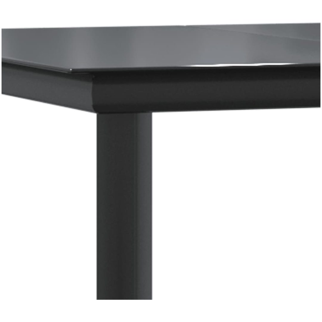 Matgrupp för trädgården dynor 9 delar svart&grå konstrottning vidaXL 200 cm table length – bild 7