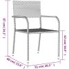 Matgrupp för trädgården grå svart 3 delar konstrotting & stål vidaXL 80 cm bordslängd – miniatyr 12