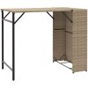 Matgrupp för trädgården hopfällbar 5 delar beige konstrotting vidaXL – miniatyr 4