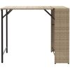 Matgrupp för trädgården hopfällbar 5 delar beige konstrotting vidaXL – miniatyr 5