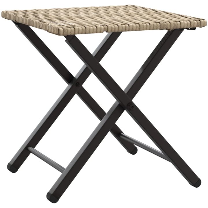 Matgrupp för trädgården hopfällbar 5 delar beige konstrotting vidaXL – bild 6