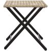 Matgrupp för trädgården hopfällbar 5 delar beige konstrotting vidaXL – miniatyr 7