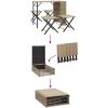Matgrupp för trädgården hopfällbar 5 delar beige konstrotting vidaXL – miniatyr 8