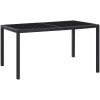 Matgrupp för trädgården i konstrotting 7 delar svart vidaXL 150 cm bordslängd – miniatyr 2