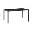 Matgrupp för trädgården i konstrotting 7 delar svart vidaXL 150 cm bordslängd – miniatyr 11