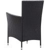 Matgrupp för trädgården i konstrotting 7 delar svart vidaXL 150 cm bordslängd – miniatyr 8
