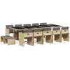 Matgrupp för trädgården m. dynor 15 delar mixbeige konstrotting vidaXL – miniatyr 2