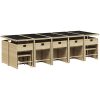 Matgrupp för trädgården m. dynor 15 delar mixbeige konstrotting vidaXL – miniatyr 3