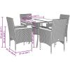 Matgrupp för trädgården m dynor 5 delar konstrotting akacia vidaXL – miniatyr 7
