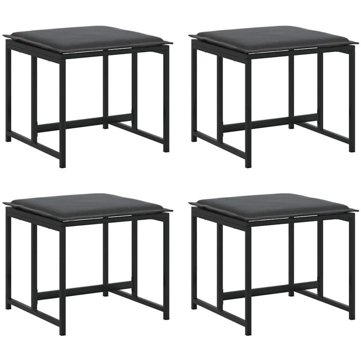 Matgrupp för trädgården med dynor 10 delar stål och textilen vidaXL Medium – bild 5