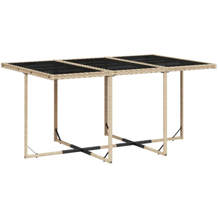 Matgrupp för trädgården med dynor 11 delar beige konstrotting vidaXL – bild 4