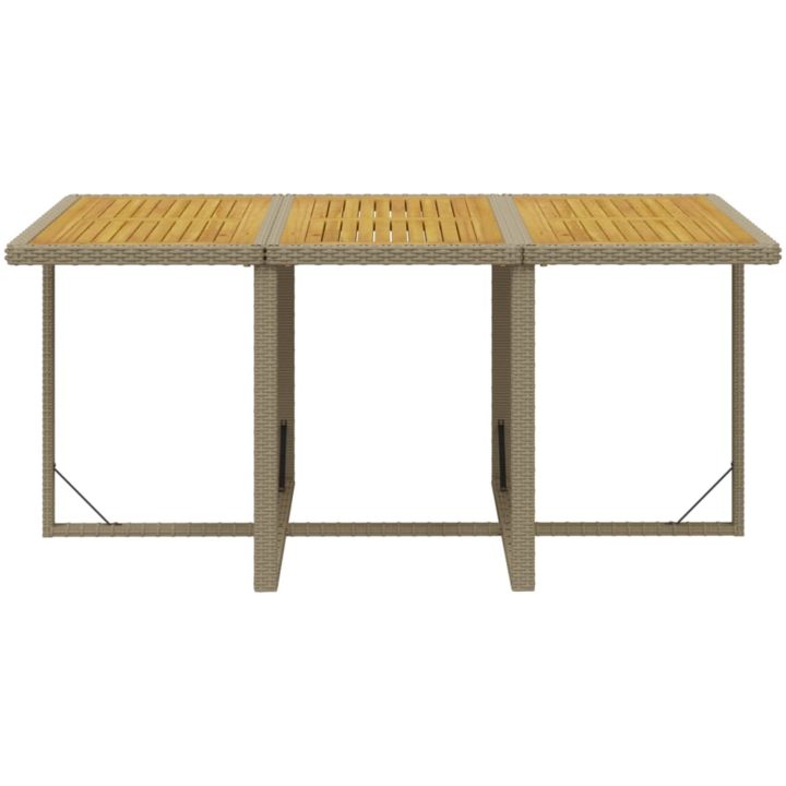 Matgrupp för trädgården med dynor 11 delar konstrotting beige vidaXL 163 cm bordslängd – bild 11