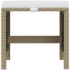 Matgrupp för trädgården med dynor 11 delar konstrotting beige vidaXL 163 cm bordslängd – miniatyr 9