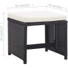 Matgrupp för trädgården med dynor 11 delar konstrotting svart vidaXL – miniatyr 10
