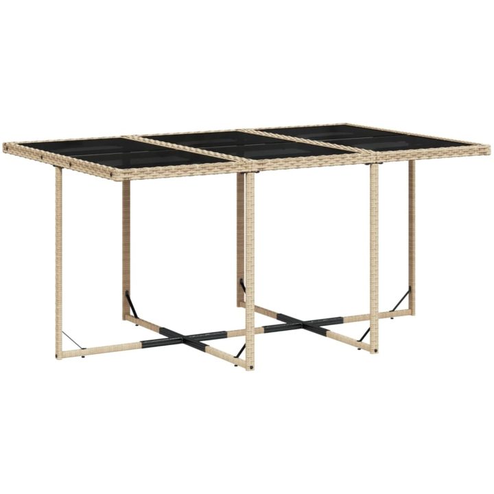 Matgrupp för trädgården med dynor 11delar mixbeige konstrotting vidaXL – bild 4