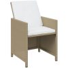 Matgrupp för trädgården med dynor 13 delar konstrotting beige vidaXL 219 cm bordslängd – miniatyr 5