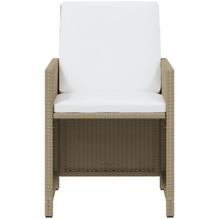Matgrupp för trädgården med dynor 13 delar konstrotting beige vidaXL 219 cm bordslängd – bild 6