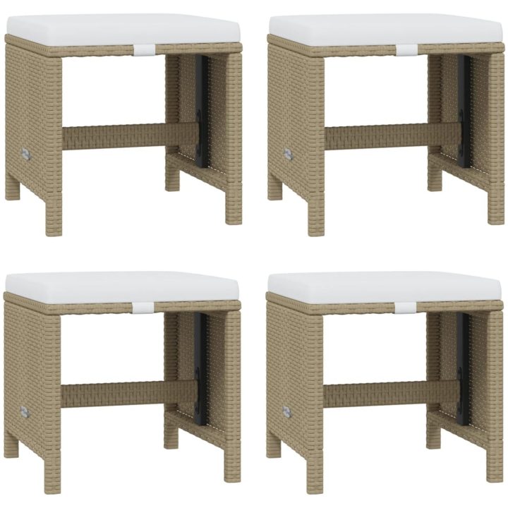 Matgrupp för trädgården med dynor 13 delar konstrotting beige vidaXL 219 cm bordslängd – bild 7