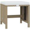 Matgrupp för trädgården med dynor 13 delar konstrotting beige vidaXL 219 cm bordslängd – miniatyr 8