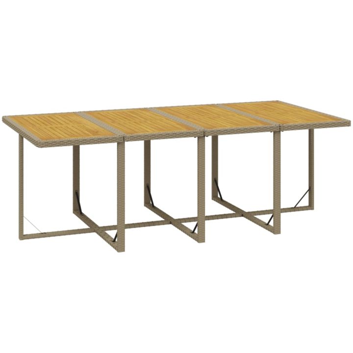 Matgrupp för trädgården med dynor 13 delar konstrotting beige vidaXL 219 cm bordslängd – bild 9