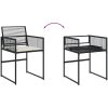 Matgrupp för trädgården med dynor 13 delar svart konstrotting vidaXL – miniatyr 4