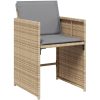 Matgrupp för trädgården med dynor 13delar mixbeige konstrotting vidaXL – miniatyr 3
