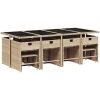 Matgrupp för trädgården med dynor 13delar mixbeige konstrotting vidaXL – miniatyr 5