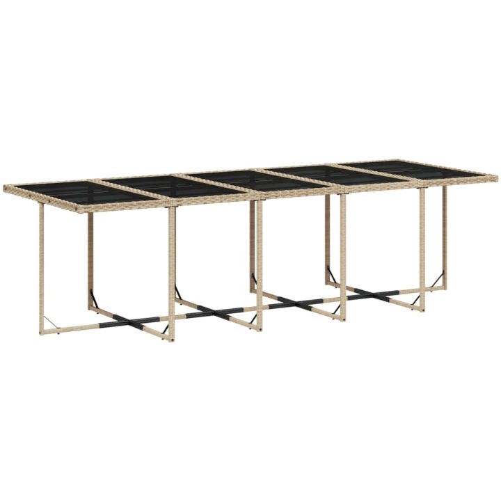 Matgrupp för trädgården med dynor 15 delar beige konstrotting vidaXL – bild 4