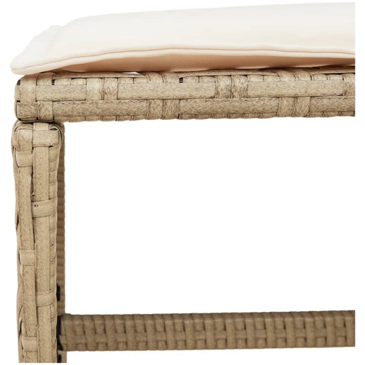 Matgrupp för trädgården med dynor 15 delar beige konstrotting vidaXL – bild 7