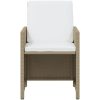Matgrupp för trädgården med dynor 15 delar konstrotting beige vidaXL – miniatyr 6