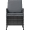 Matgrupp för trädgården med dynor 15 delar konstrotting grå vidaXL – miniatyr 6