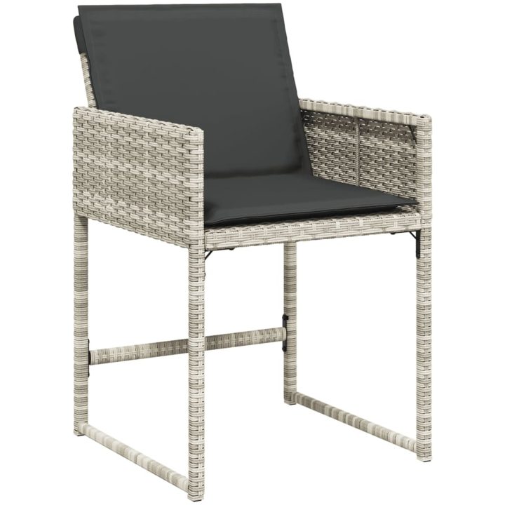 Matgrupp för trädgården med dynor 15 delar ljusgrå konstrotting vidaXL – bild 5
