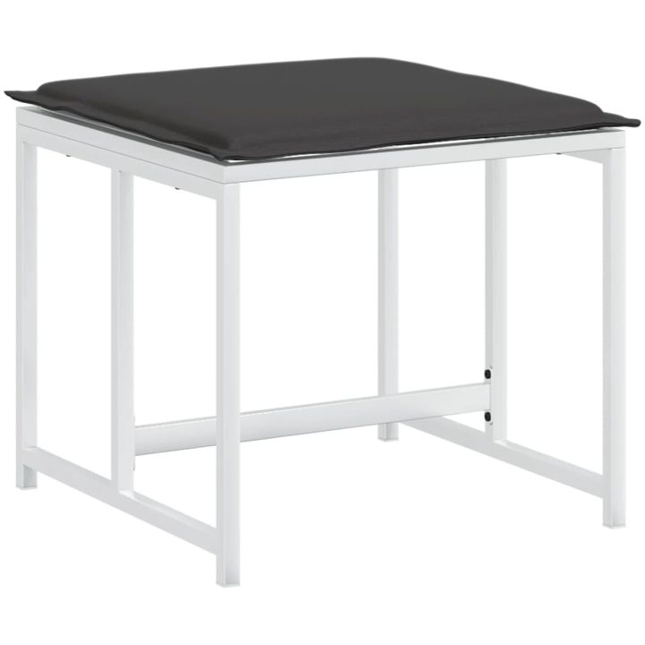 Matgrupp för trädgården med dynor 15 delar vit textilene vidaXL – bild 5