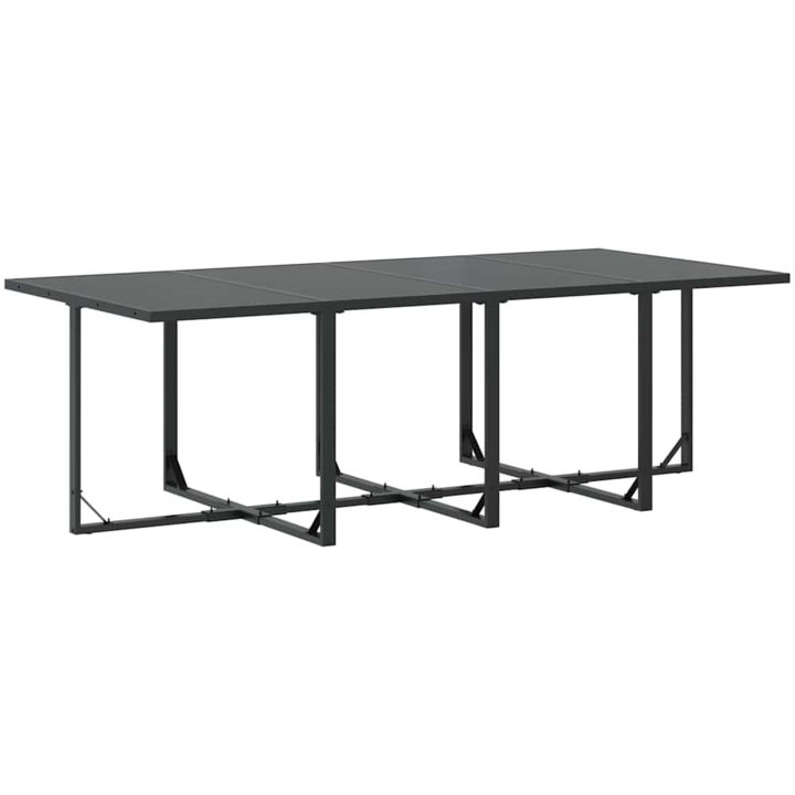 Matgrupp för trädgården med dynor 16 delar stål och textilen vidaXL 440 x 107 x 72 cm – bild 6
