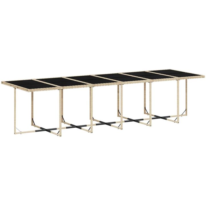 Matgrupp för trädgården med dynor 17 delar beige konstrotting vidaXL – bild 4