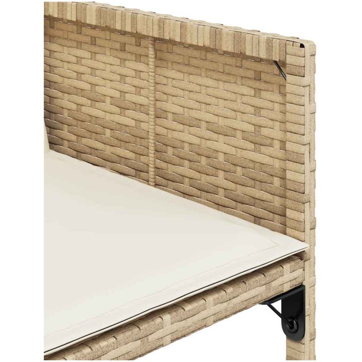 Matgrupp för trädgården med dynor 17 delar beige konstrotting vidaXL – bild 9
