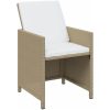 Matgrupp för trädgården med dynor 17 delar konstrotting beige vidaXL – miniatyr 5