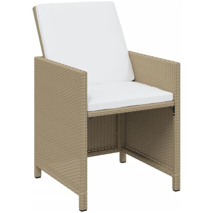 Matgrupp för trädgården med dynor 17 delar konstrotting beige vidaXL – bild 5