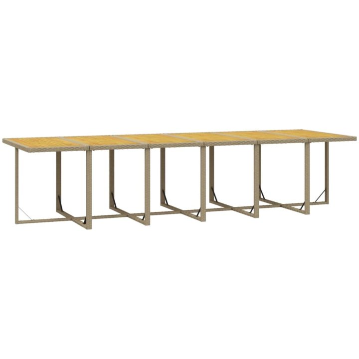 Matgrupp för trädgården med dynor 17 delar konstrotting beige vidaXL – bild 7