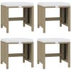 Matgrupp för trädgården med dynor 17 delar konstrotting beige vidaXL – miniatyr 9