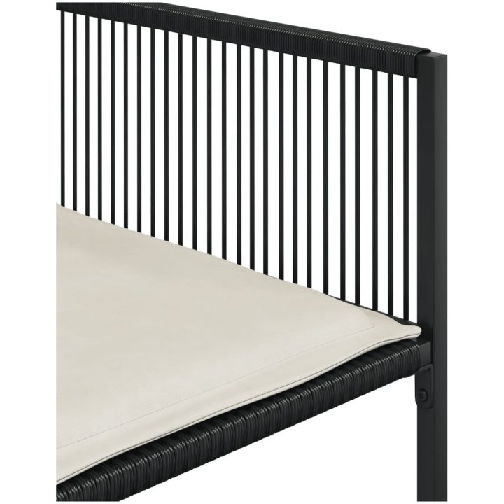 Matgrupp för trädgården med dynor 17 delar konstrotting svart vidaXL – bild 8