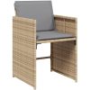 Matgrupp för trädgården med dynor 17delar mixbeige konstrotting vidaXL – miniatyr 3
