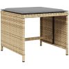 Matgrupp för trädgården med dynor 17delar mixbeige konstrotting vidaXL – miniatyr 4