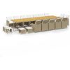 Matgrupp för trädgården med dynor 19 delar konstrotting beige vidaXL – miniatyr 2