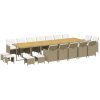 Matgrupp för trädgården med dynor 19 delar konstrotting beige vidaXL – miniatyr 3