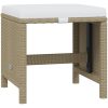 Matgrupp för trädgården med dynor 19 delar konstrotting beige vidaXL – miniatyr 8