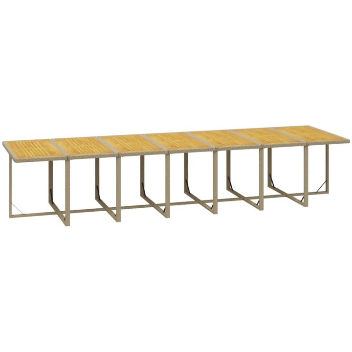 Matgrupp för trädgården med dynor 19 delar konstrotting beige vidaXL – bild 10
