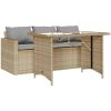 Matgrupp för trädgården med dynor 2 delar beige konstrotting vidaXL – miniatyr 2