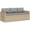 Matgrupp för trädgården med dynor 2 delar beige konstrotting vidaXL – miniatyr 4