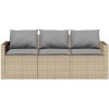 Matgrupp för trädgården med dynor 2 delar beige konstrotting vidaXL – miniatyr 6
